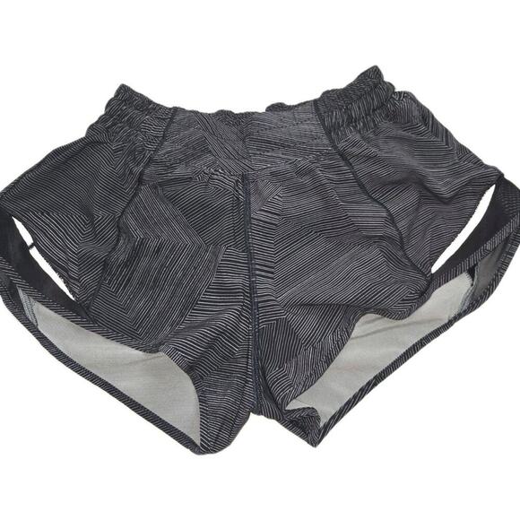 Lululemon Hotty Hot Short Navy Blue Striped 2.5” , Size 4 EUC W7AJT - Picture 1 of 10